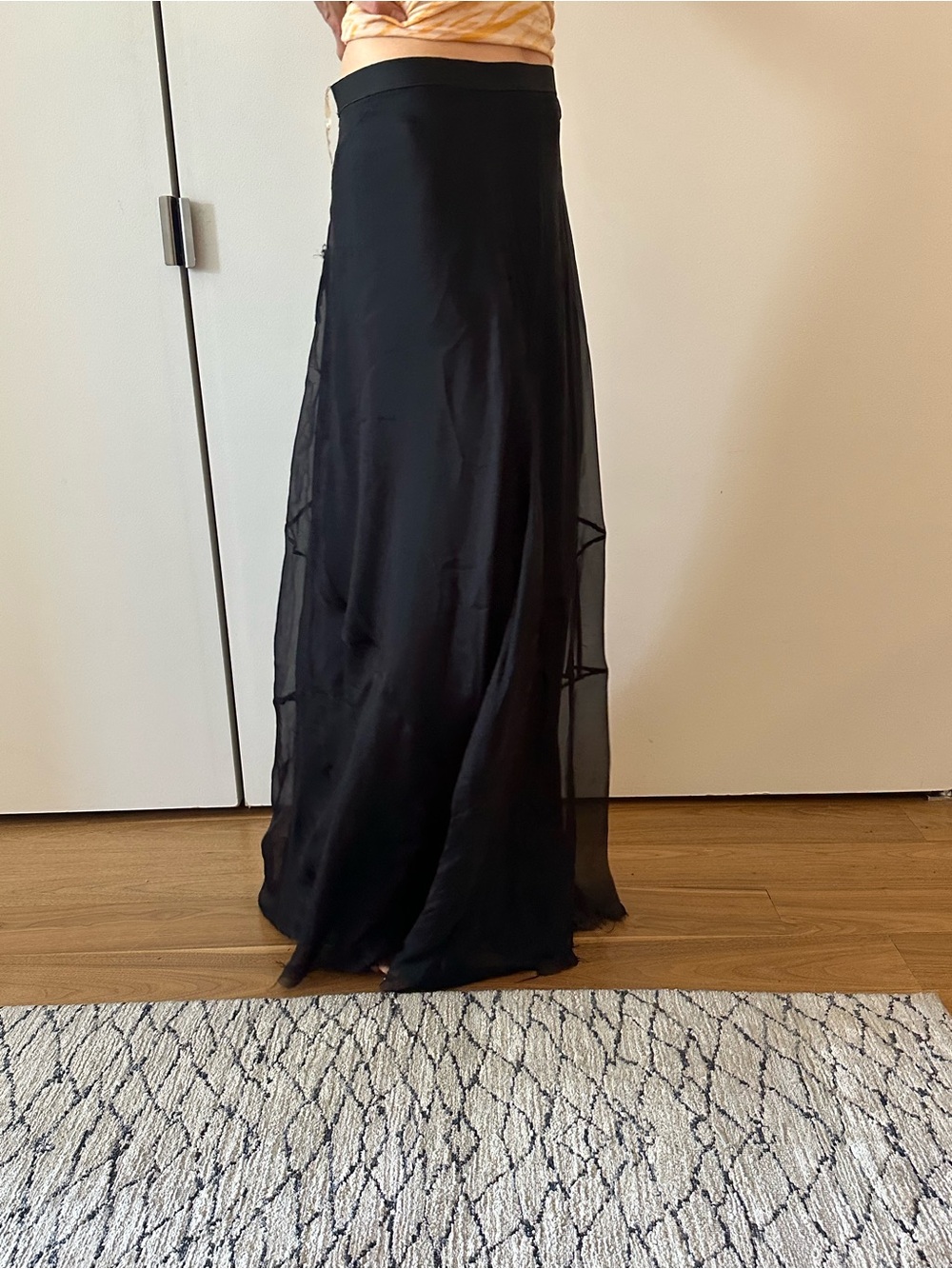 rag & bone Black Flowing silk Maxi Skirt - Picture 4 of 12
